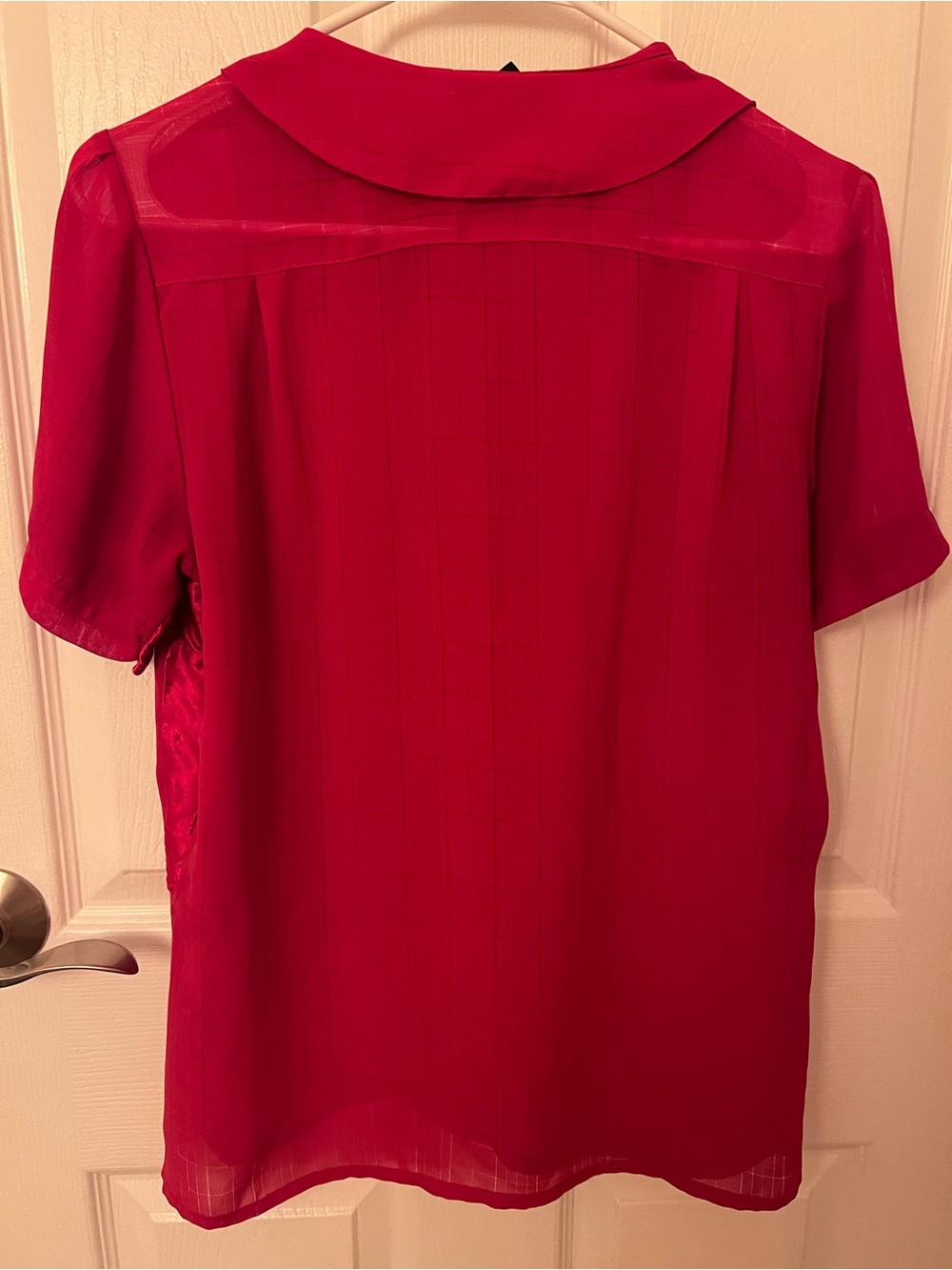 Canell Red Ruffle Collar Blouse - Picture 3 of 7